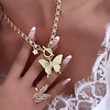 Collar Maxi Mariposa Circones punto de luz gold