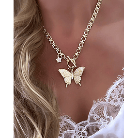 Collar Maxi Mariposa Circones punto de luz gold