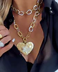 Collar XL  Maxi Corazón Estrella cuarzo tornasol - Miniatura 1