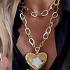 Collar XL  Maxi Corazón Estrella cuarzo tornasol