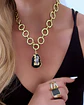 Collar Turmalina Negra Maxi eslabones redondos Gold - Miniatura 3