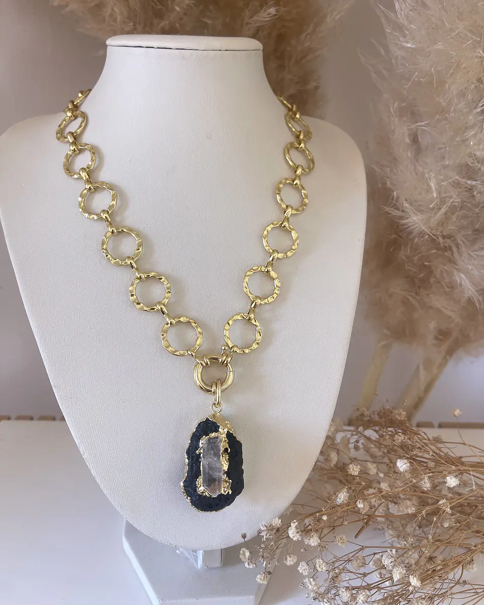 Collar Turmalina Negra Maxi eslabones redondos Gold 2