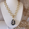 Collar Turmalina Negra Maxi eslabones redondos Gold