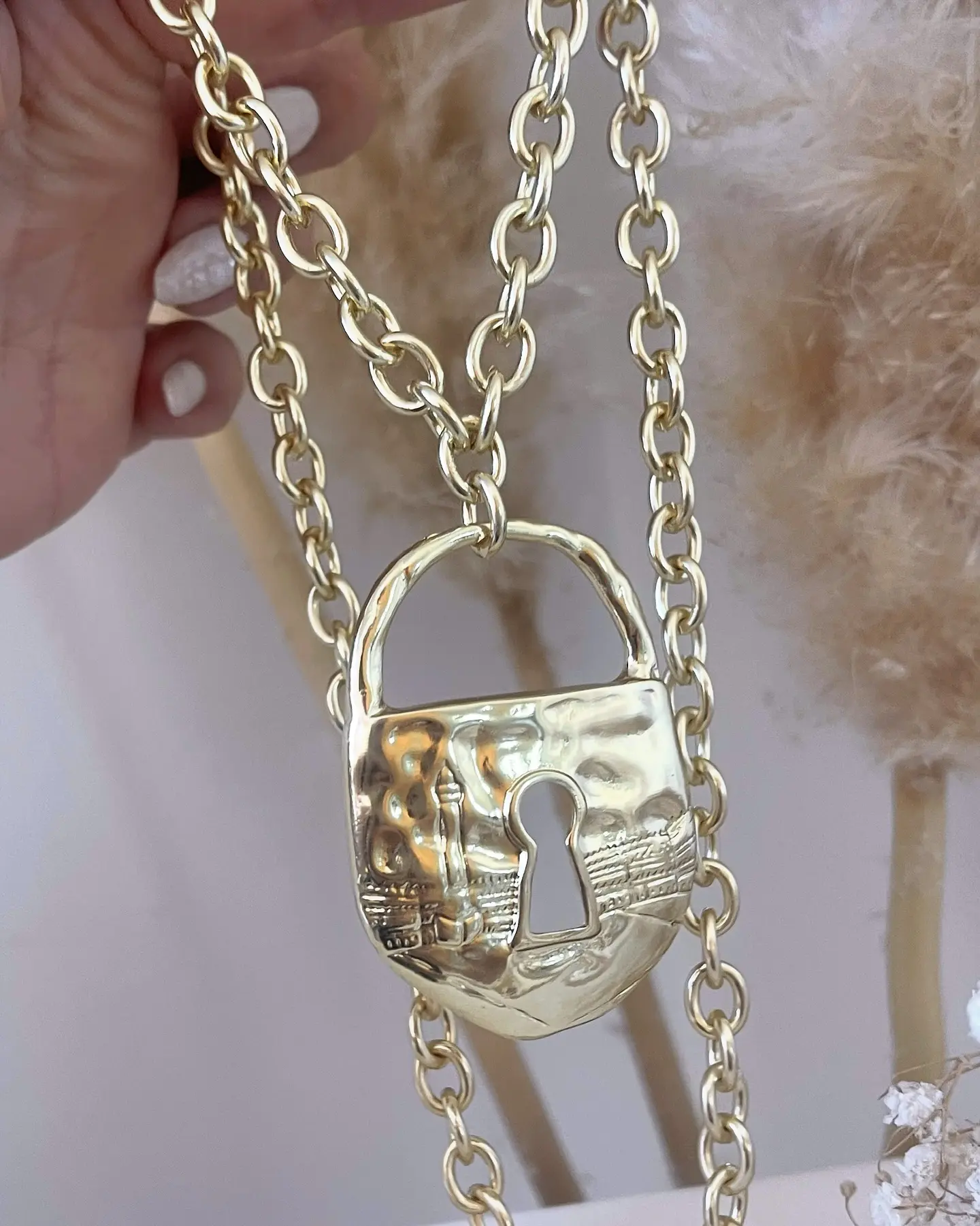 Collar Maxi Candado Eslabones ovalados Gold 2