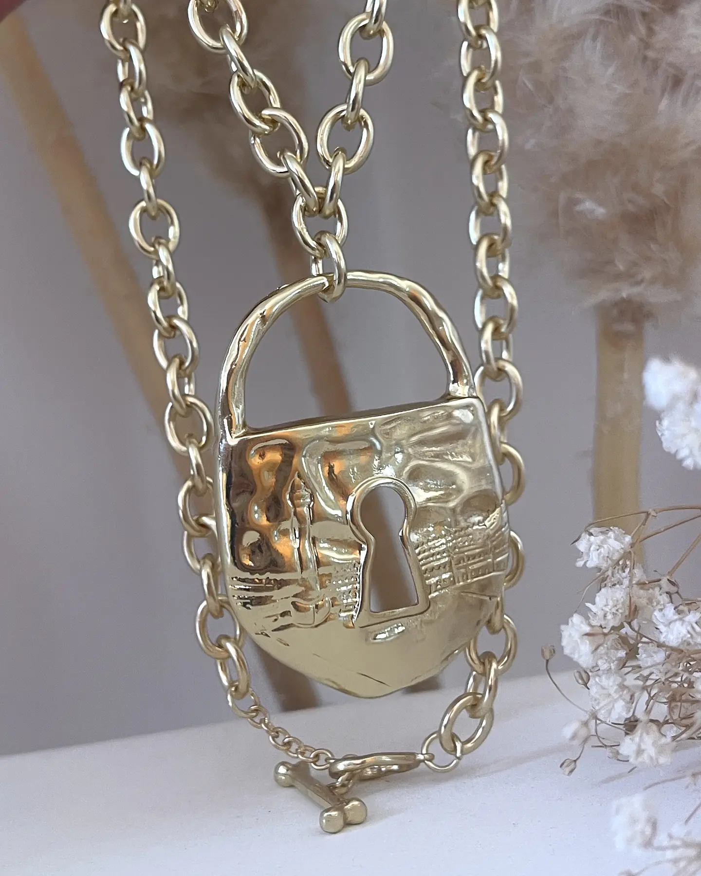 Collar Maxi Candado Eslabones ovalados Gold 4