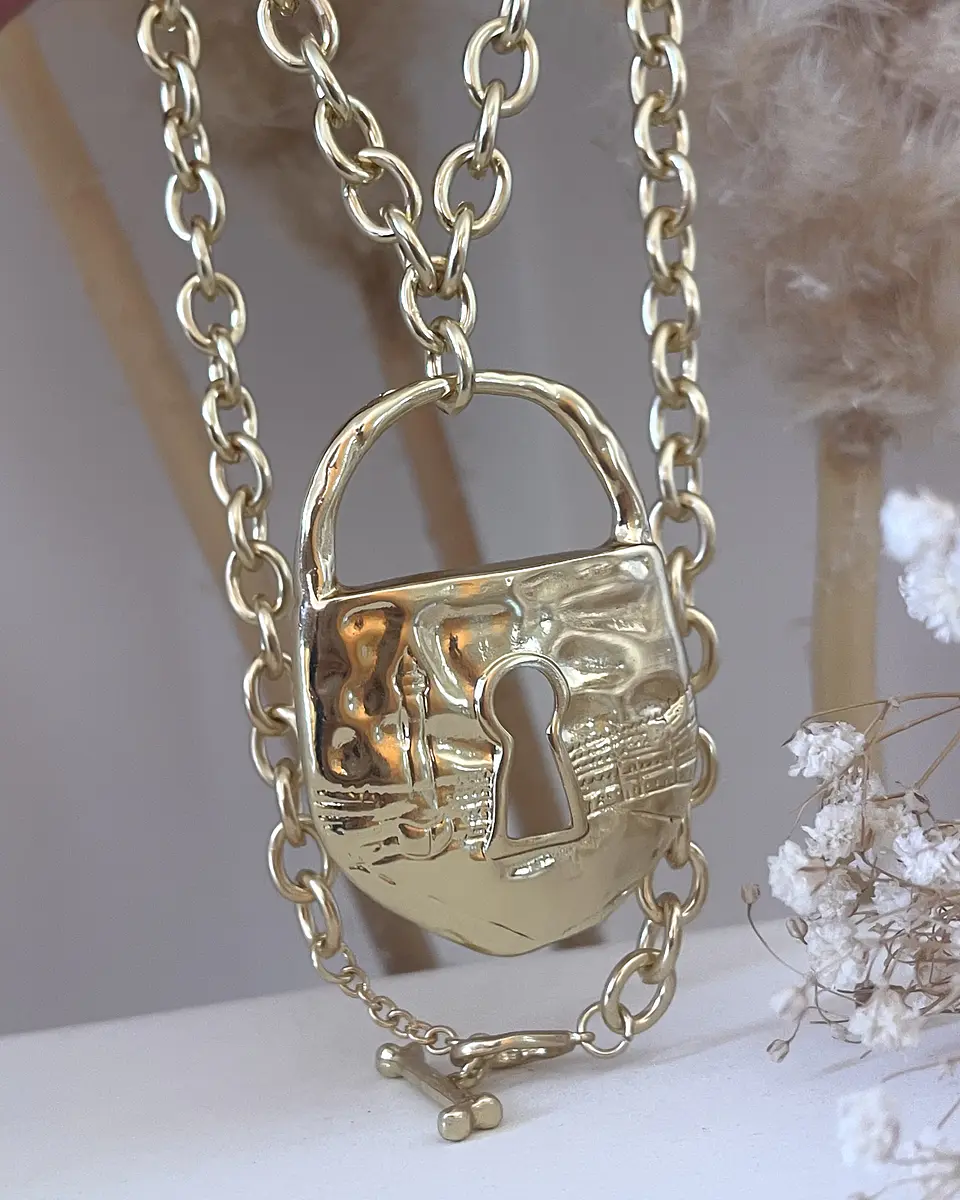 Collar Maxi Candado Eslabones ovalados Gold 4