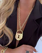 Collar Maxi Candado Eslabones ovalados Gold - Miniatura 5