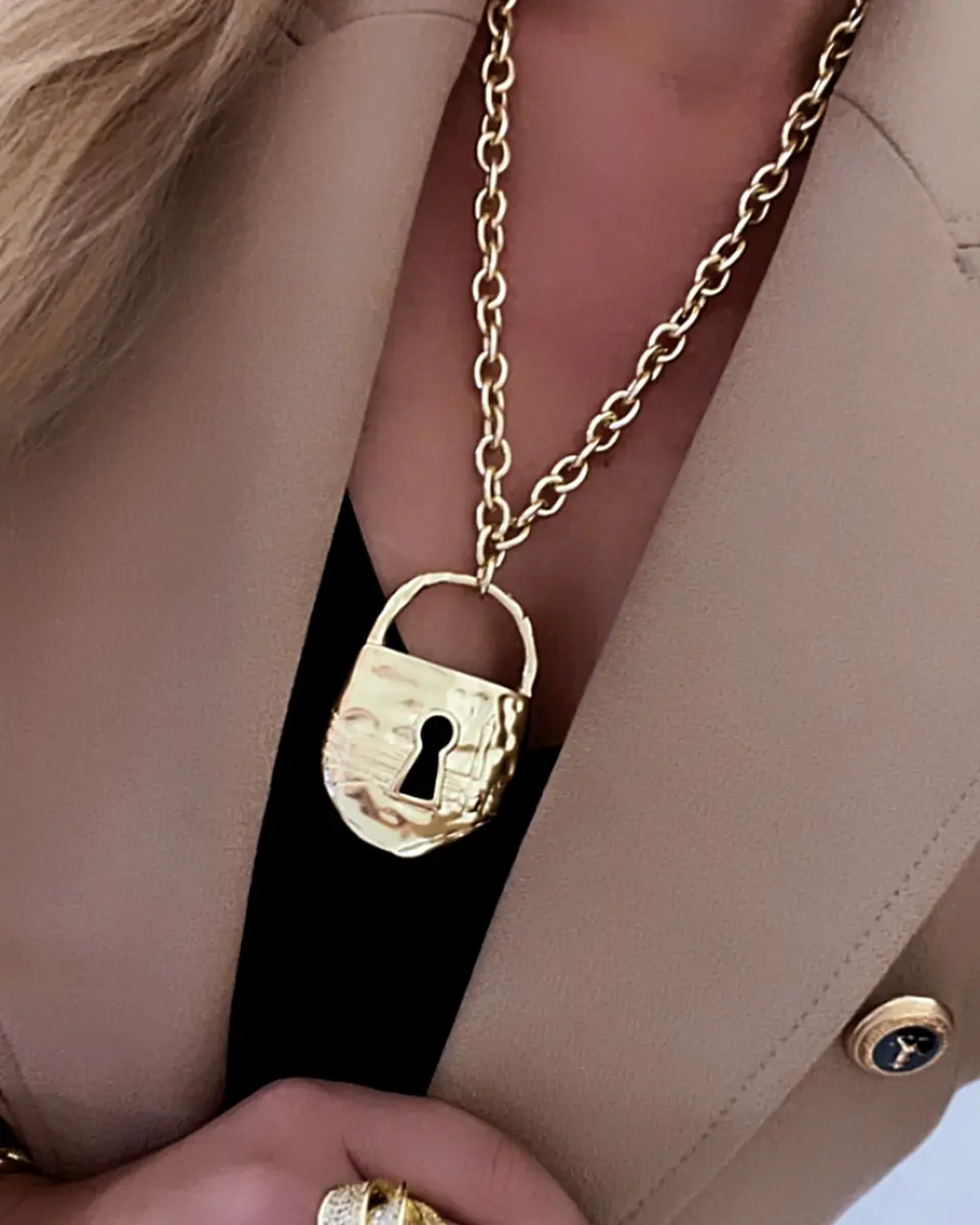 Collar Maxi Candado Eslabones ovalados Gold 3