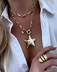 Collar XL Estrella Martillada Gold punto luz  - Miniatura 1