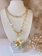Collar XL Estrella Martillada Gold punto luz  - Miniatura 3