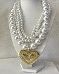 Collar Lia  Maxi Perlas Dije  Corazón Gold - Miniatura 6