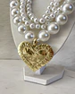 Collar Lia  Maxi Perlas Dije  Corazón Gold - Miniatura 4