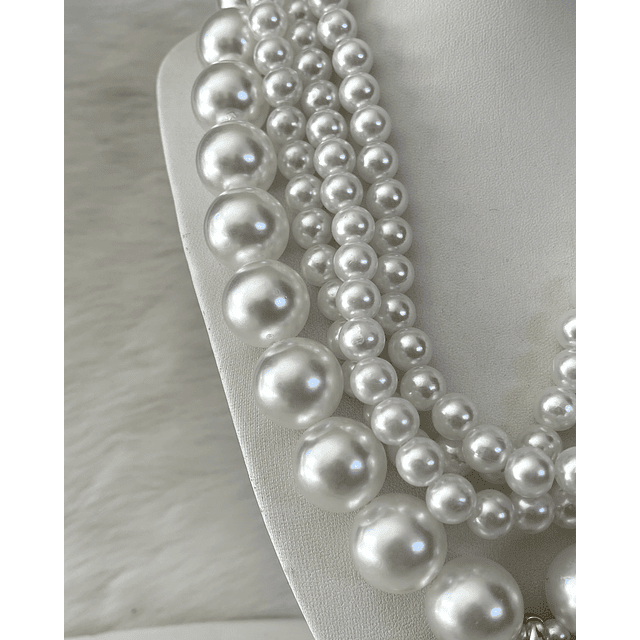 Collar Lia  Maxi Perlas Dije  Corazón Gold