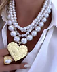 Collar Lia  Maxi Perlas Dije  Corazón Gold - Miniatura 9