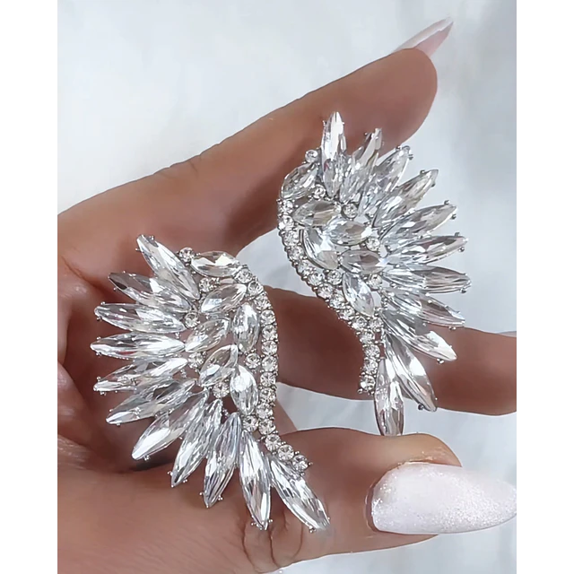 Aros Maxi Alas Cristal Silver