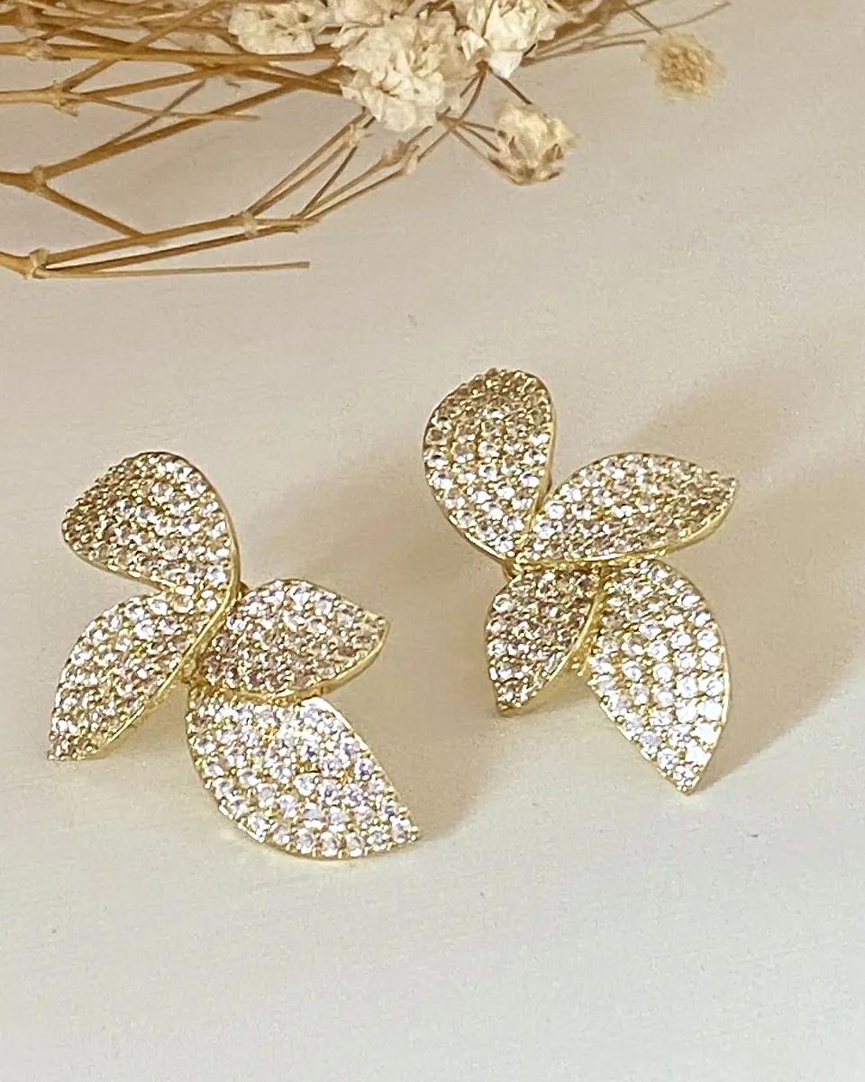 Aros Pétalos Circones Gold 1