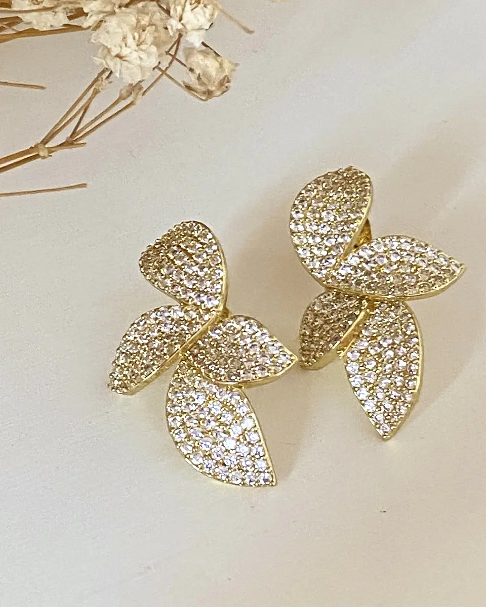 Aros Pétalos Circones Gold 3