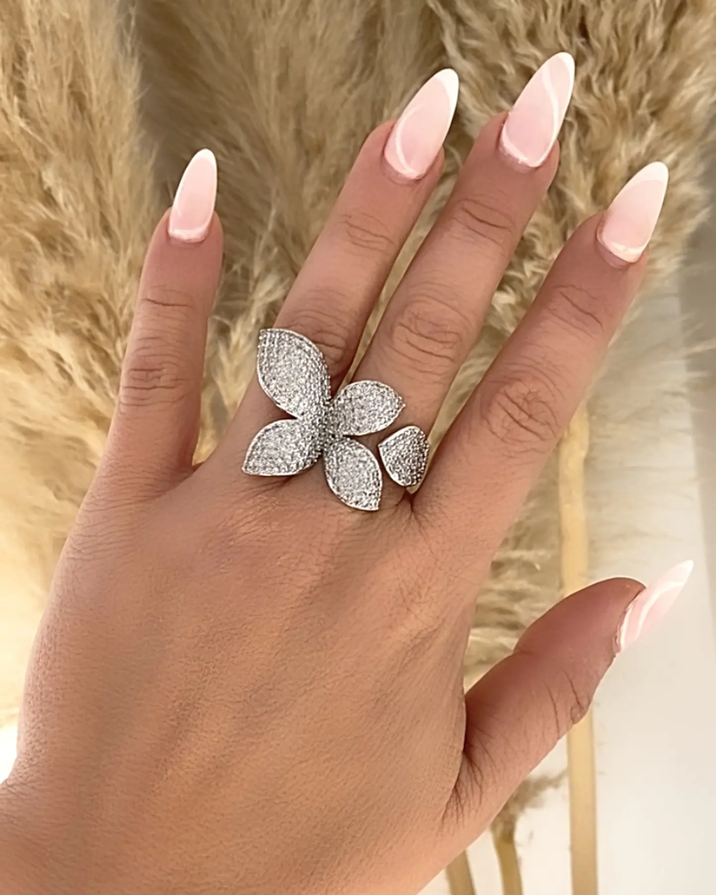 Maxi Anillo Pétalos Circones Silver 4