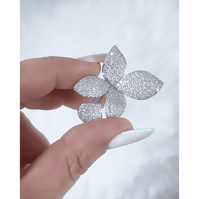 Maxi Anillo Pétalos Circones Silver