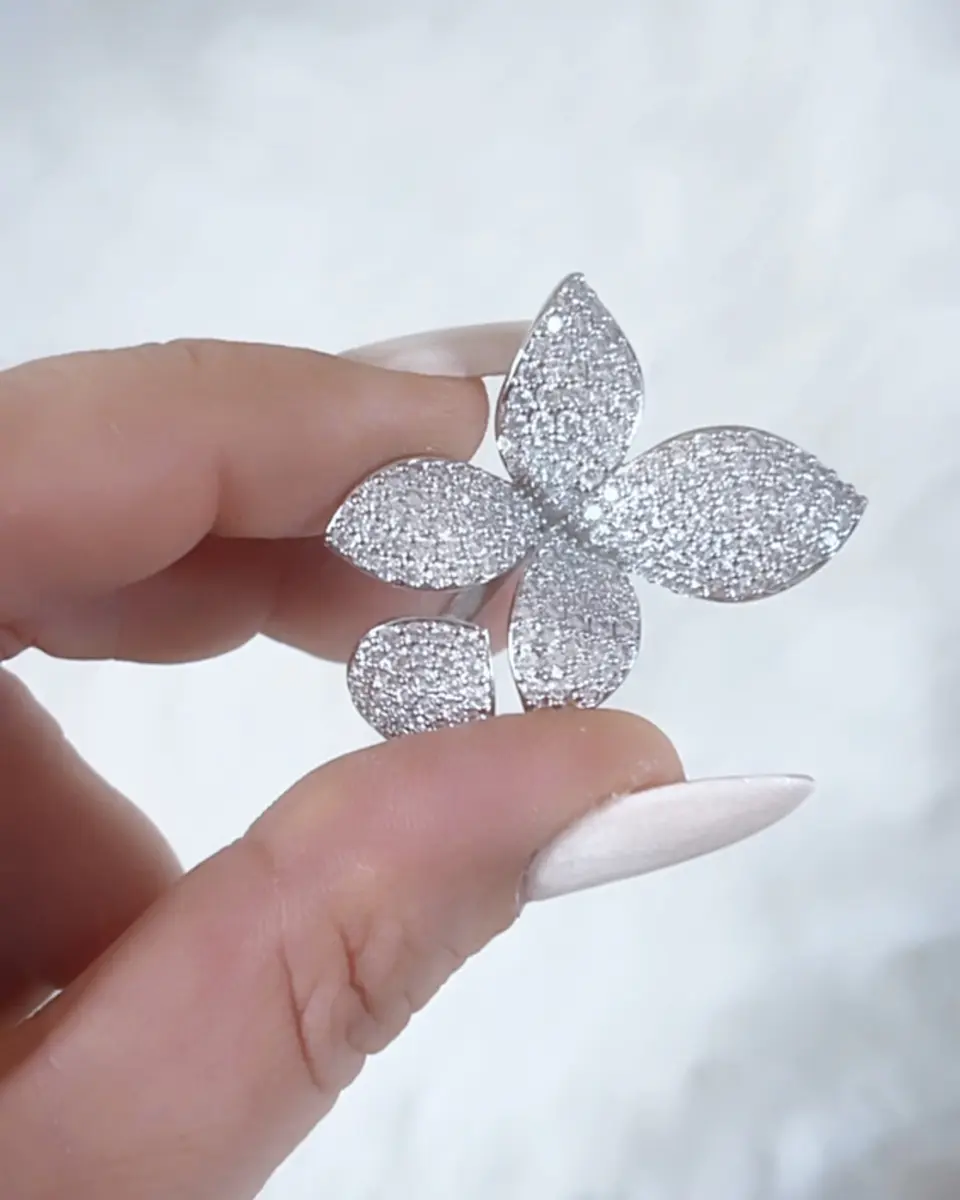 Maxi Anillo Pétalos Circones Silver 3