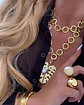 Collar XL Maxi Hoja con Perla Gold - Miniatura 1