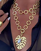 Collar XL Maxi Hoja con Perla Gold - Miniatura 4