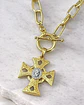 Collar Cruz relieve Virgen Gold - Miniatura 1