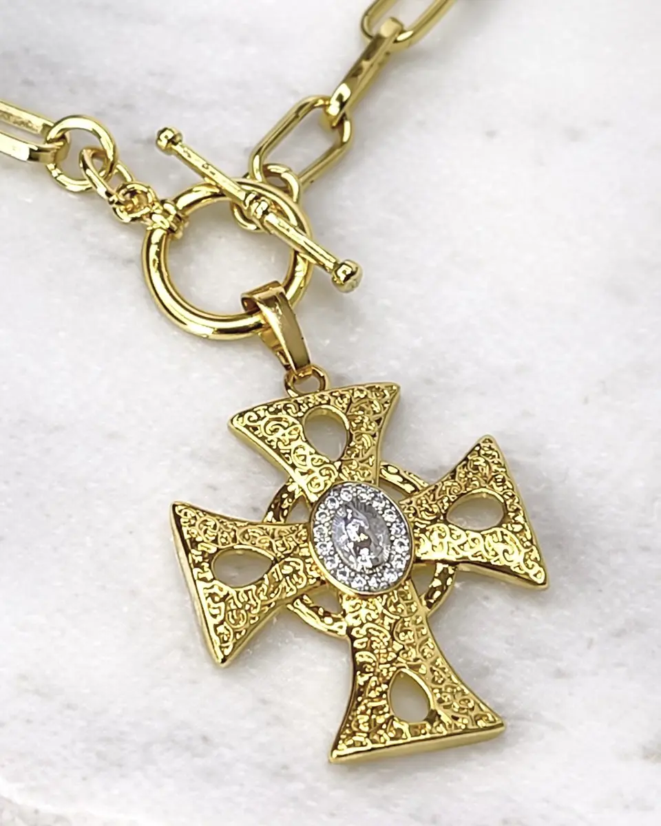 Collar Cruz relieve Virgen Gold 2