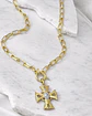 Collar Cruz relieve Virgen Gold - Miniatura 3