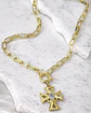 Collar Cruz relieve Virgen Gold - Miniatura 4