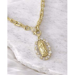 Collar Medalla Virgen Guadalupe Circones Gold 