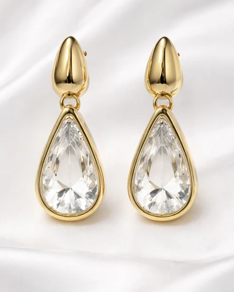 Aros Gota Saint Tropez Cristal Gold 