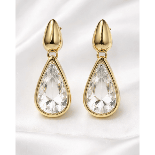 Aros Gota Saint Tropez Cristal Gold 