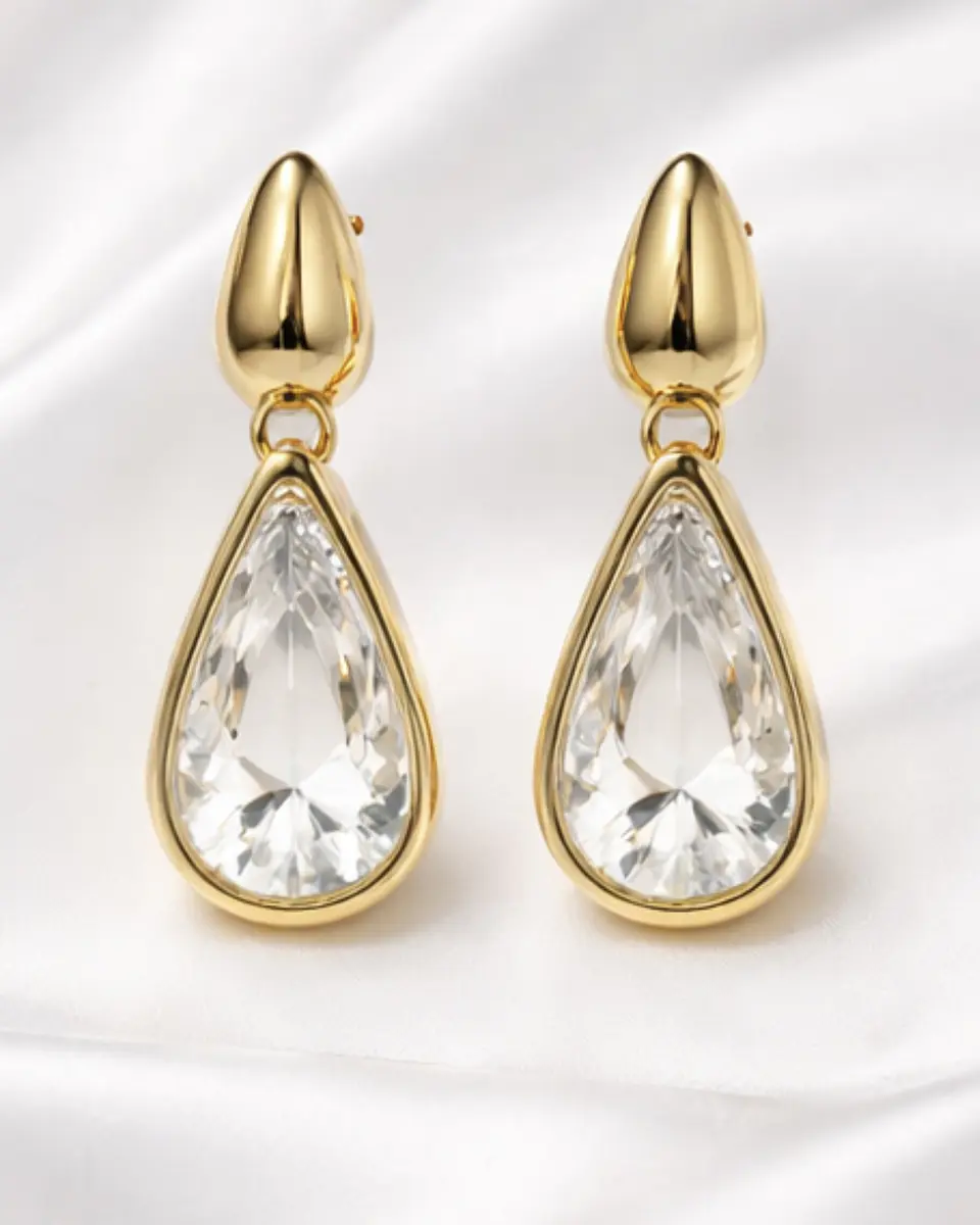 Aros Gota Saint Tropez Cristal Gold  1