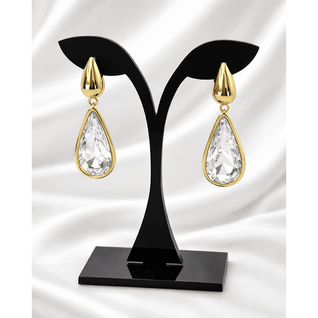 Aros Gota Saint Tropez Cristal Gold 