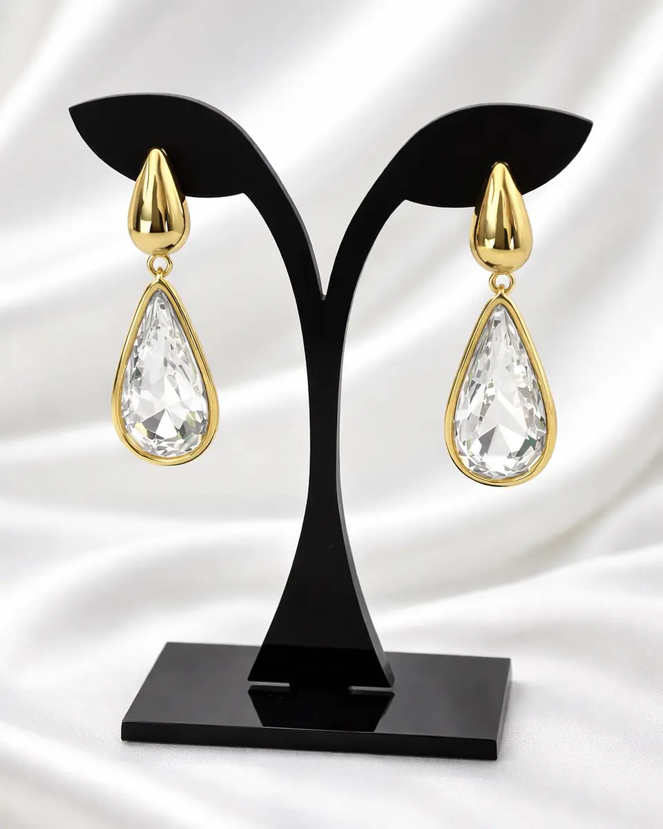 Aros Gota Saint Tropez Cristal Gold  2