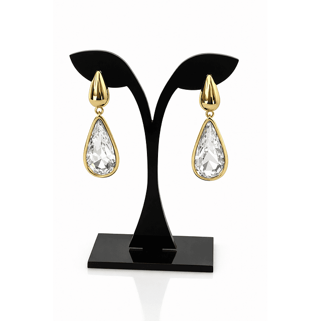 Aros Gota Saint Tropez Cristal Gold 