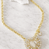 Collar maxi Corazón Virgen Nácar cristales gold