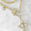 Collar XL Maxi Cruz Cristales  Broche Candado Luxury Gold