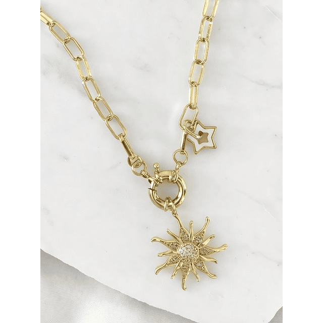 Collar Sol Circones Estrellita lateral Gold 