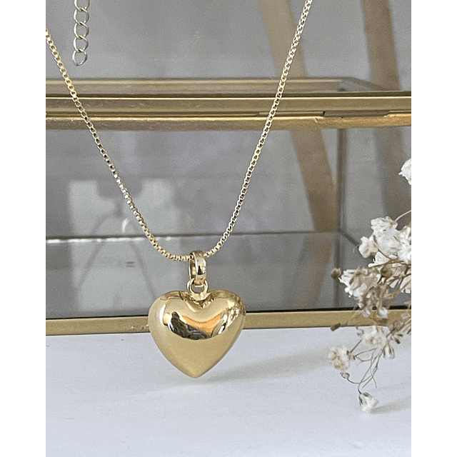 Cadena Corazón Englobado Gold