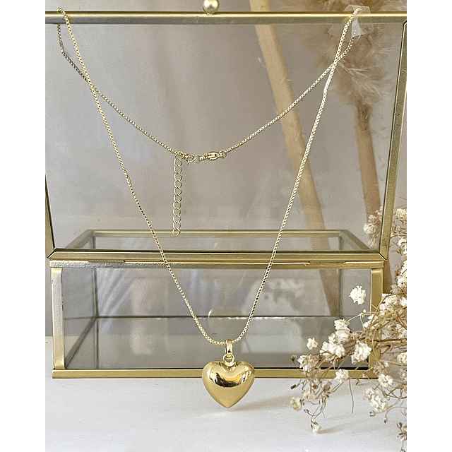 Cadena Corazón Englobado Gold