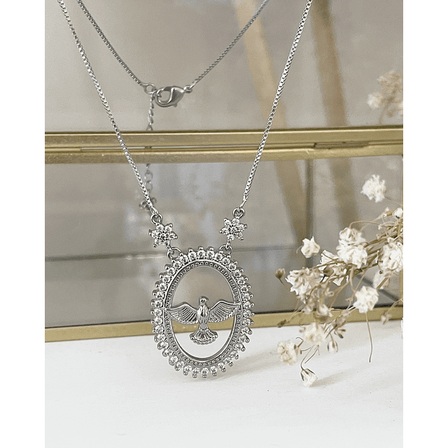 Collar Cadena Medalla Espíritu Santi Silver 