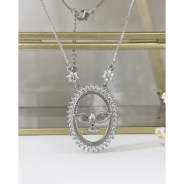 Collar Cadena Medalla Espíritu Santi Silver 