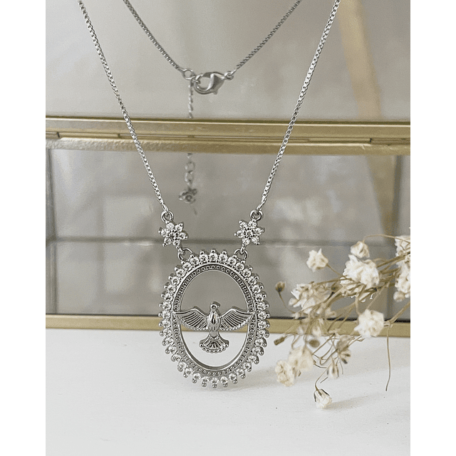 Collar Cadena Medalla Espíritu Santi Silver 