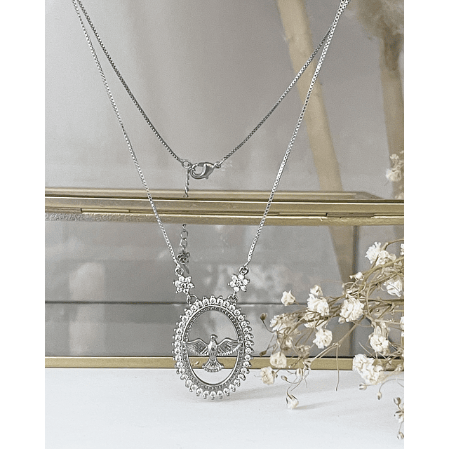 Collar Cadena Medalla Espíritu Santi Silver 