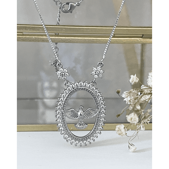 Collar Cadena Medalla Espíritu Santi Silver 