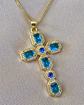 Collar Cadena Cruz Cristales Calipso Gold - Miniatura 1