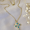 Collar Cadena Cruz Cristales Calipso Gold