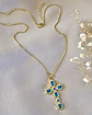 Collar Cadena Cruz Cristales Calipso Gold - Miniatura 2
